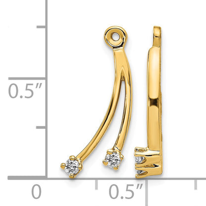 14k 2-Stone Dangle 1/8 carat Diamond Earring Jackets