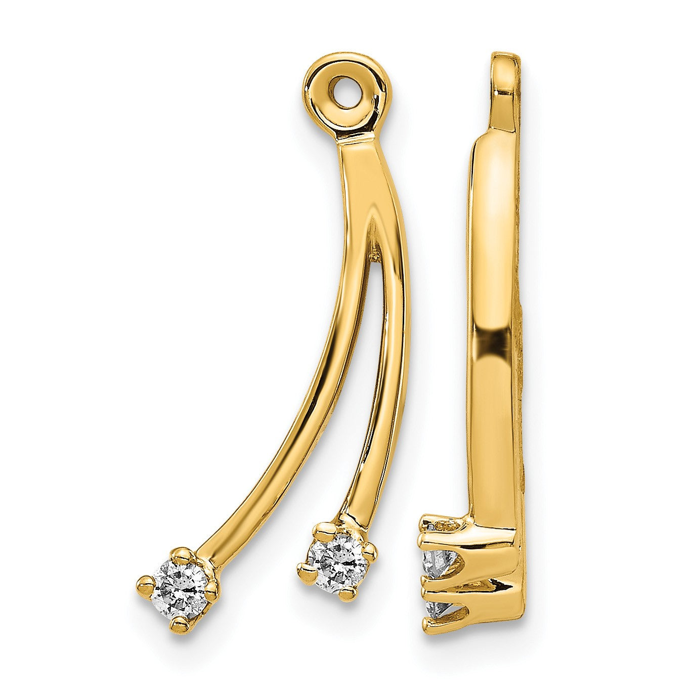 14k 2-Stone Dangle 1/8 carat Diamond Earring Jackets