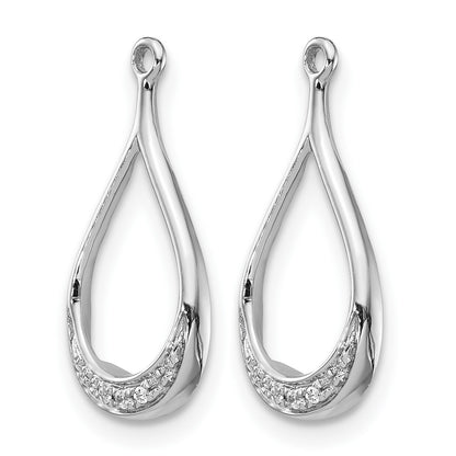 14k White Gold Teardrop Diamond Earring Jackets