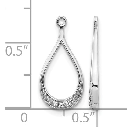 14k White Gold Teardrop Diamond Earring Jackets