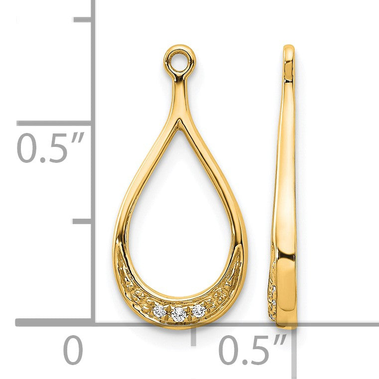 14K Teardrop Diamond Earring Jackets