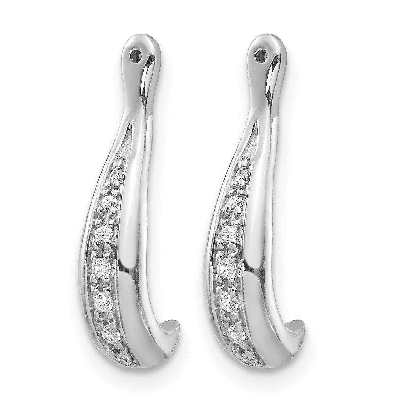 14k White Gold 1/20 carat Diamond Earring Jackets