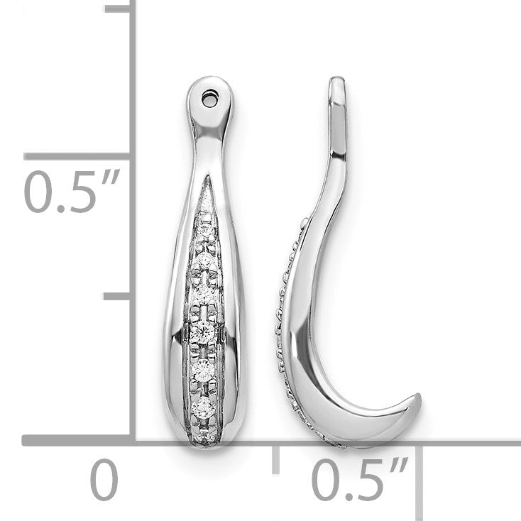 14k White Gold 1/20 carat Diamond Earring Jackets