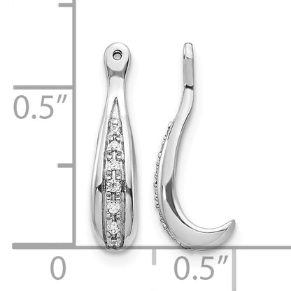 14k White Gold 1/20 carat Diamond Earring Jackets