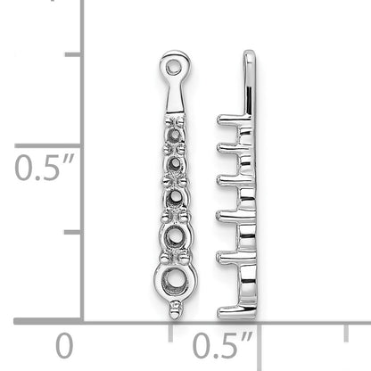 14k White Gold 5-Stone Dangle Diamond Earring Jacket Mountings