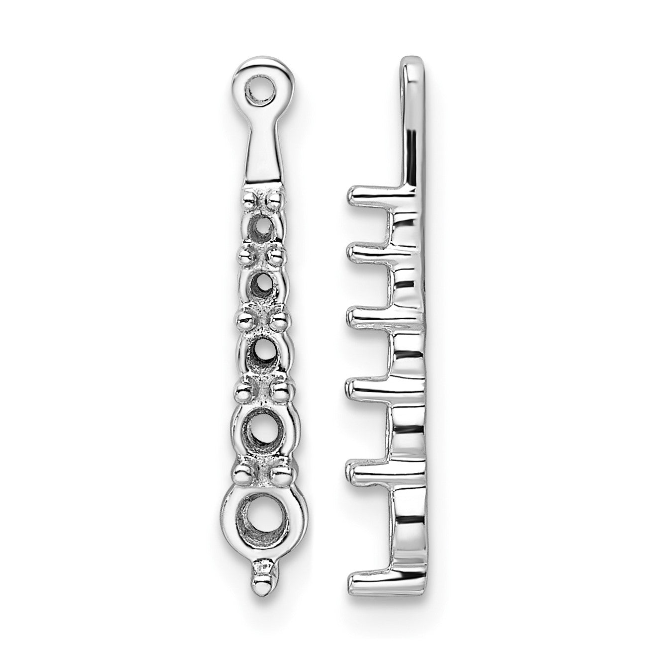14k White Gold 5-Stone Dangle Diamond Earring Jacket Mountings