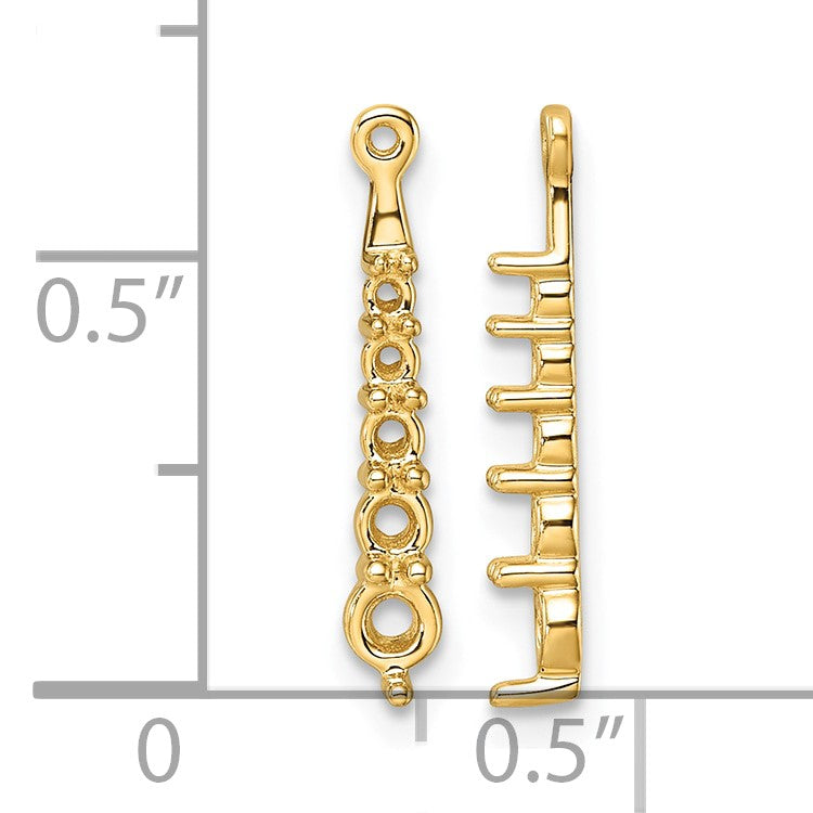 14k 5-Stone Dangle Diamond Earring Jacket Mountings