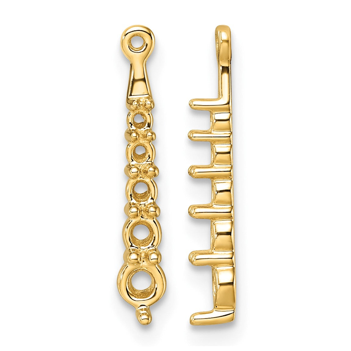 14k 5-Stone Dangle Diamond Earring Jacket Mountings