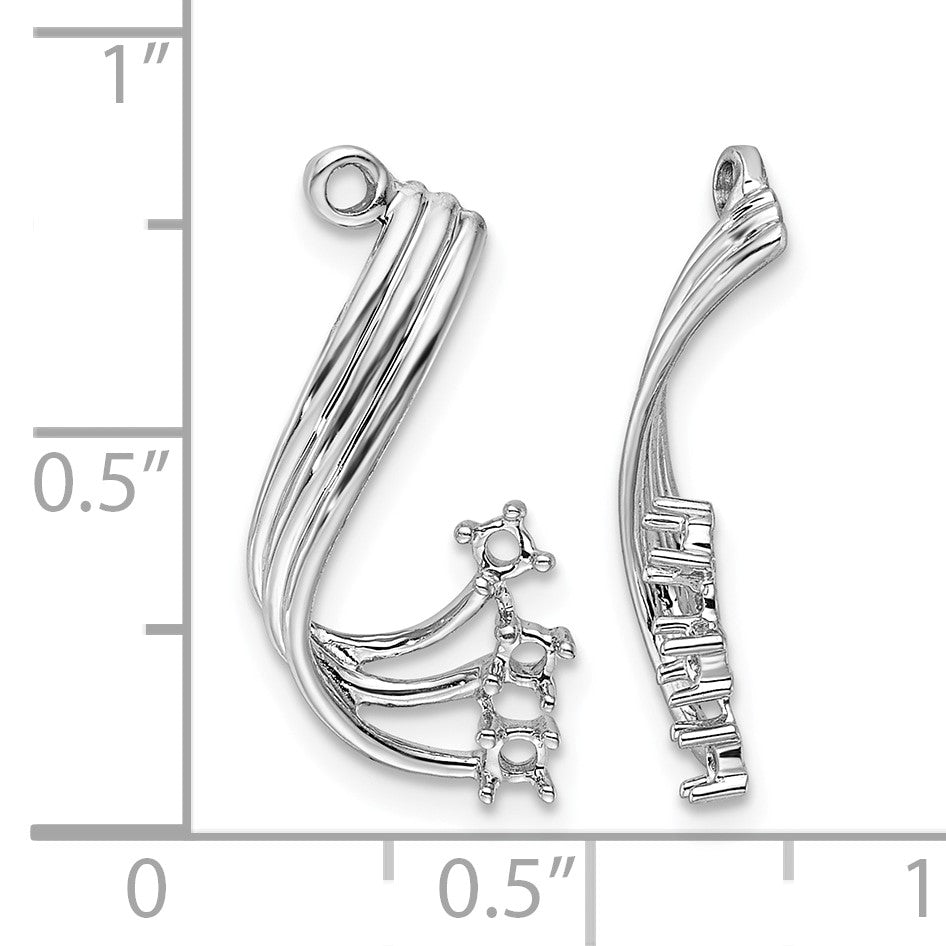 14k White Gold Fancy Twist Diamond Earring Jacket Mountings