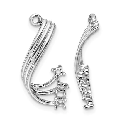 14k White Gold Fancy Twist Diamond Earring Jacket Mountings