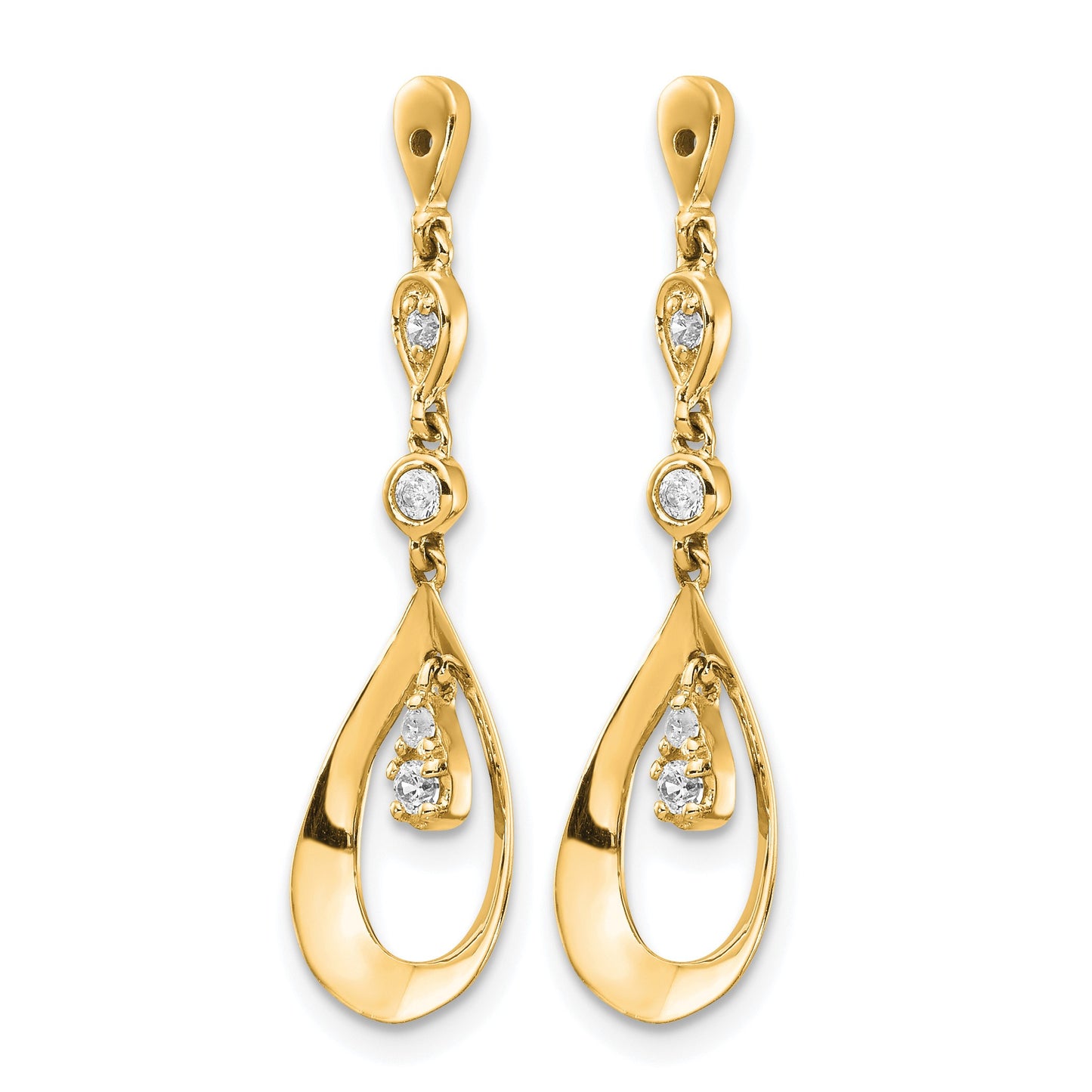 14k 1/8 carat Diamond Teardrop Dangle Earring Jackets