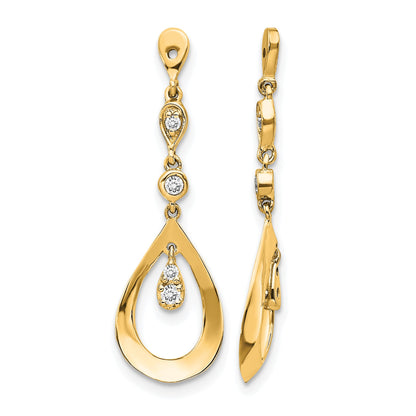 14k 1/8 carat Diamond Teardrop Dangle Earring Jackets