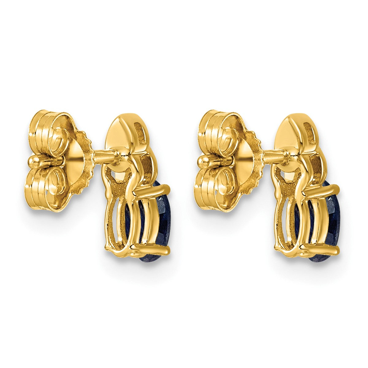 14k Lab Created Blue Sapphire & Lab Grown Diamond VS/SI+ G+ September Birthstone Complete Stud Earrings