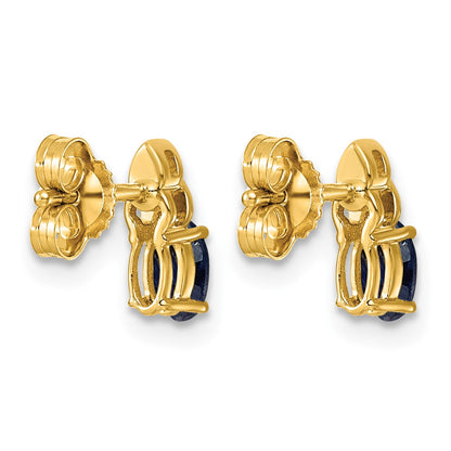 14k Lab Created Blue Sapphire & Lab Grown Diamond VS/SI+ G+ September Birthstone Complete Stud Earrings