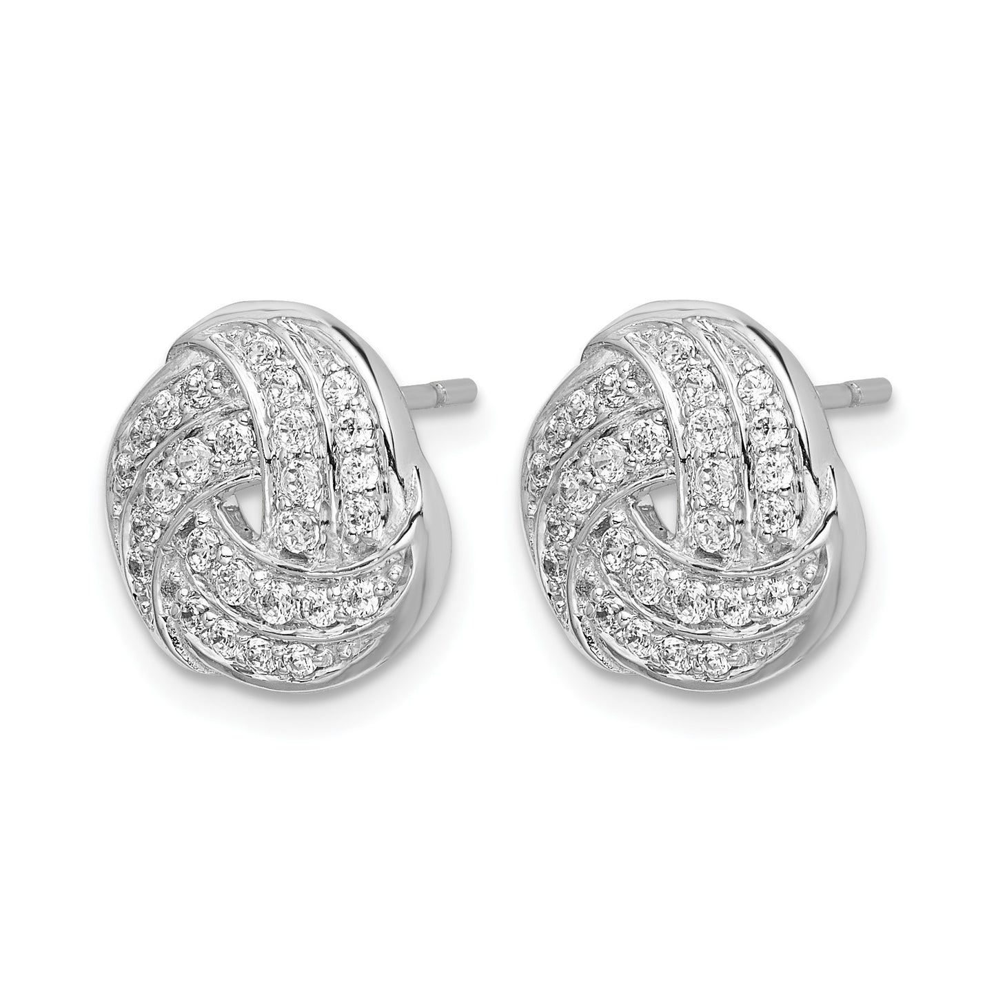 14k White Gold 1/2 carat Diamond Love Knot Post Earrings