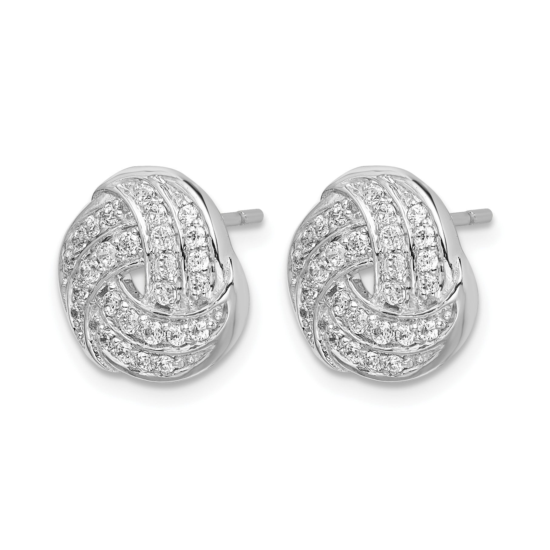 14k White Gold 1/2 carat Diamond Love Knot Post Earrings