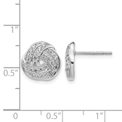 14k White Gold 1/2 carat Diamond Love Knot Post Earrings