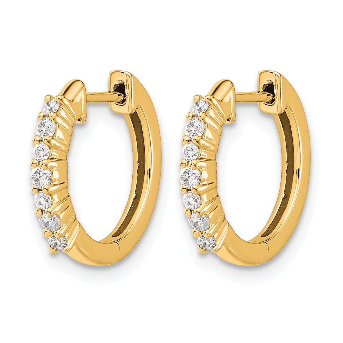 14k 1/4 carat Diamond Hinged Hoop Earrings