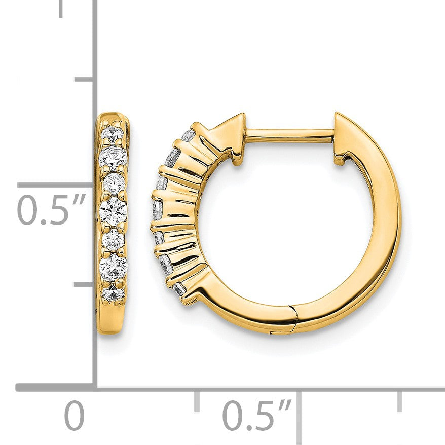 14k 1/4 carat Diamond Hinged Hoop Earrings