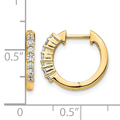 14k 1/4 carat Diamond Hinged Hoop Earrings