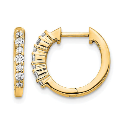 14k 1/4 carat Diamond Hinged Hoop Earrings