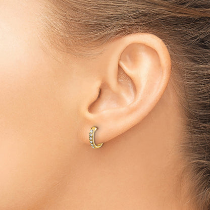 14k 1/8 carat Diamond Hinged Hoop Earrings