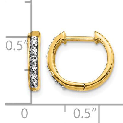 14k 1/8 carat Diamond Hinged Hoop Earrings