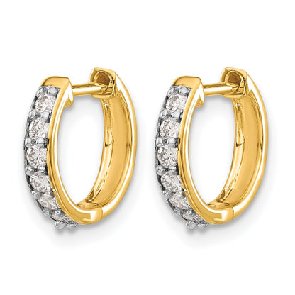 14k 1/4 carat Diamond Hinged Hoop Earrings