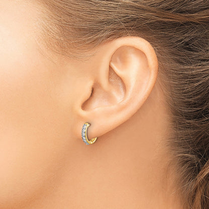 14k 1/4 carat Diamond Hinged Hoop Earrings