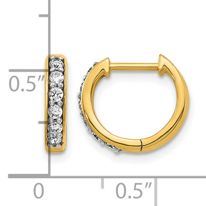 14k 1/4 carat Diamond Hinged Hoop Earrings