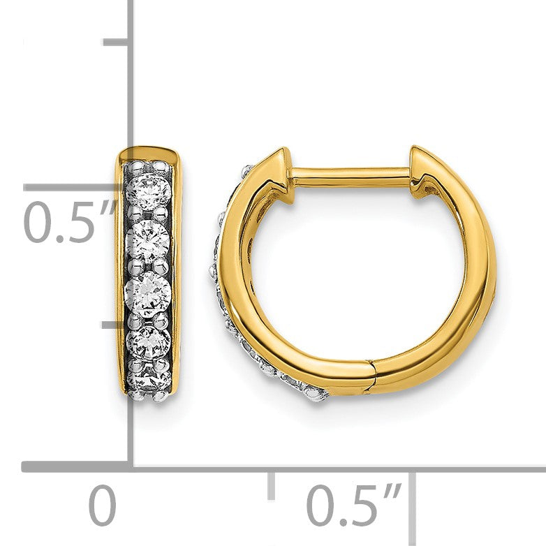 14k 1/3 carat Diamond Hinged Hoop Earrings