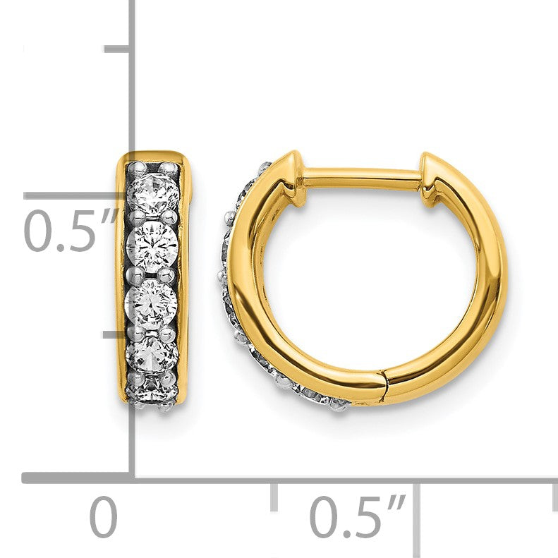 14k 1/2 carat Diamond Hinged Hoop Earrings