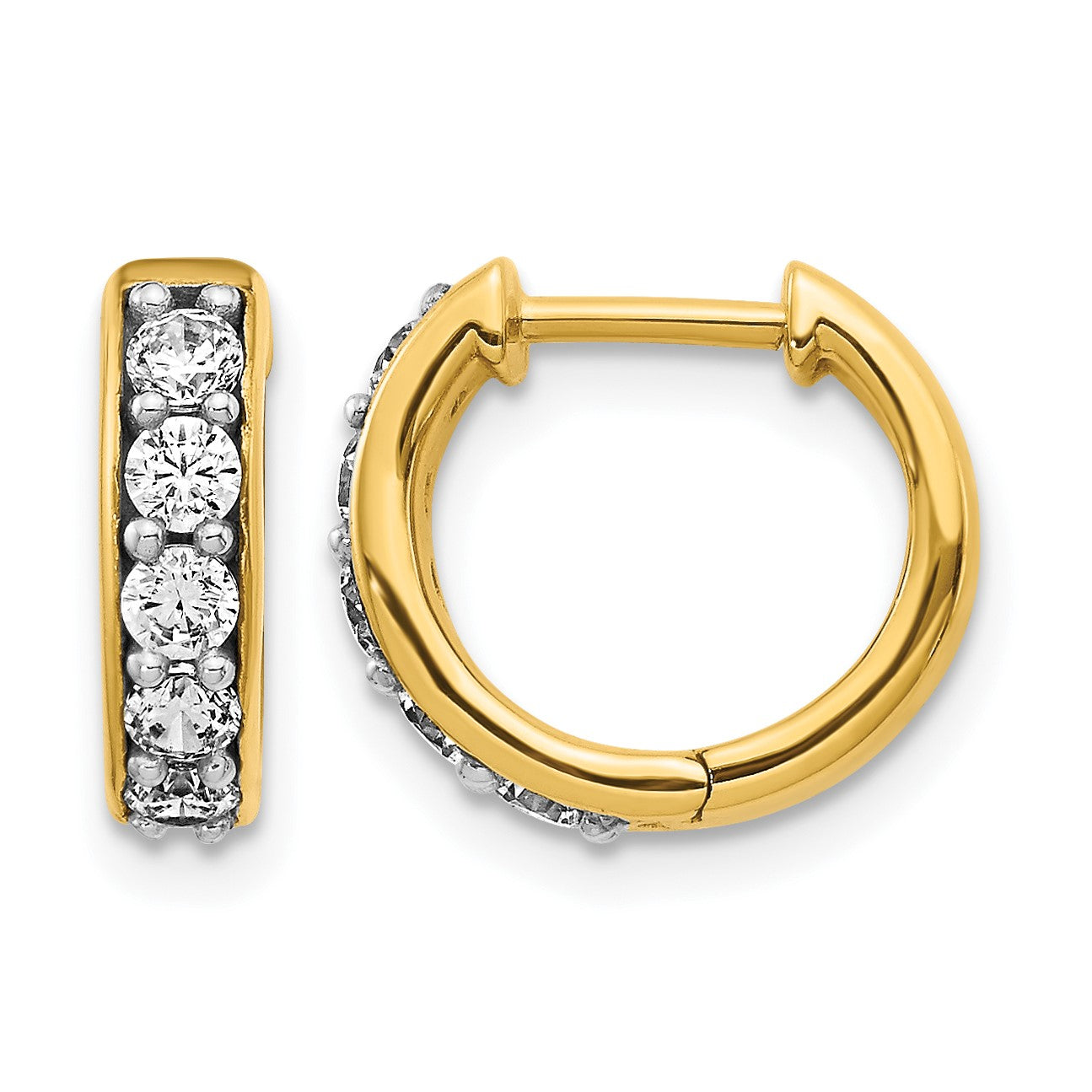 14k 1/2 carat Diamond Hinged Hoop Earrings