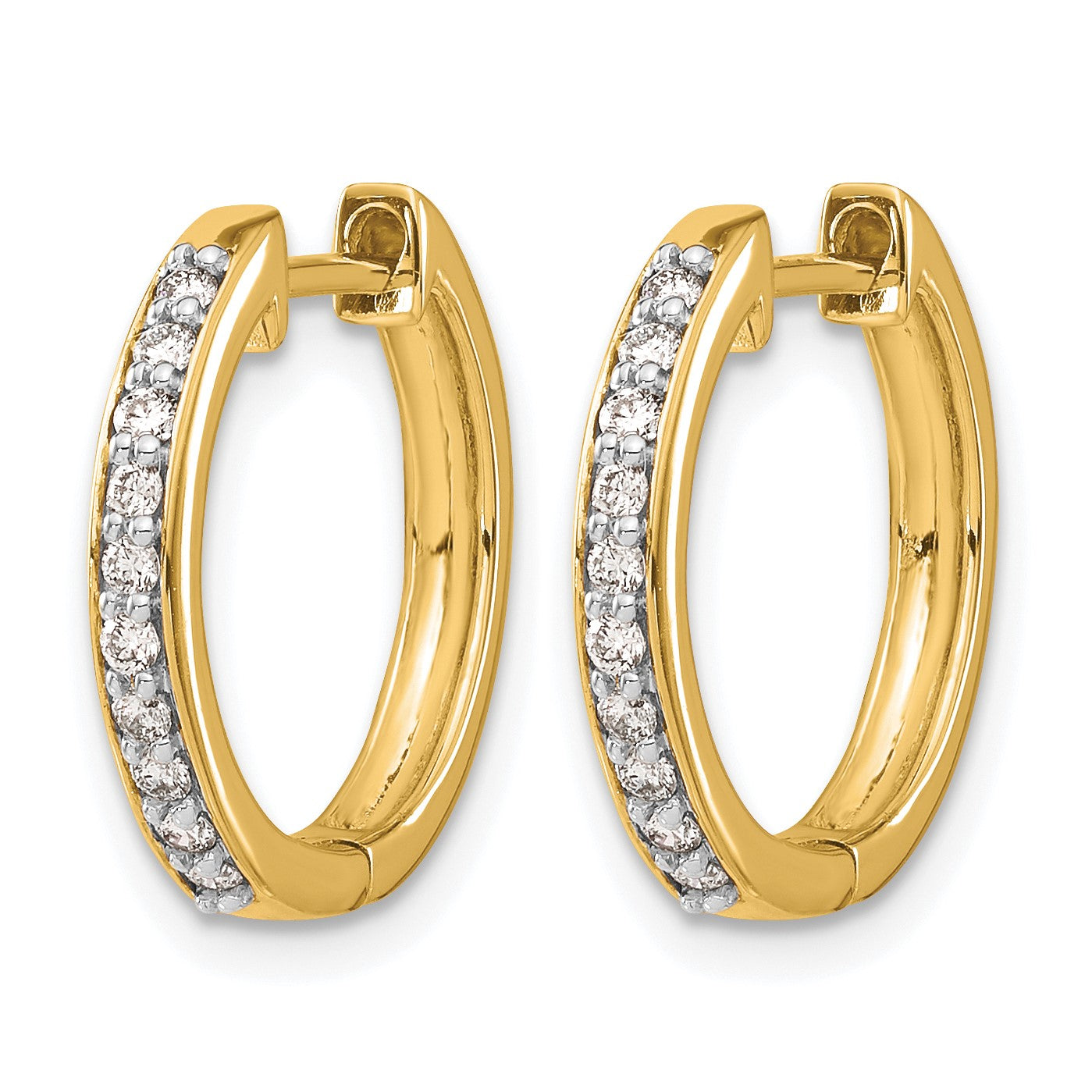 14k 1/4 carat Diamond Hinged Hoop Earrings