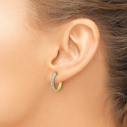 14k 1/4 carat Diamond Hinged Hoop Earrings