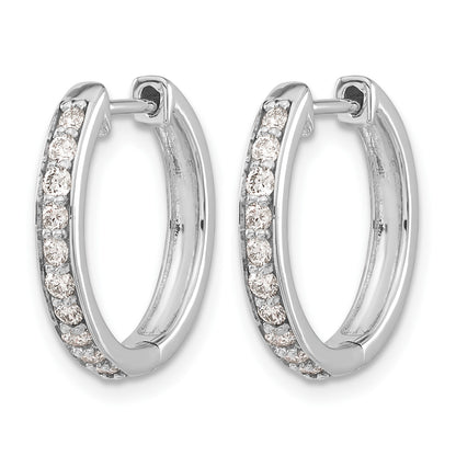 14k White Gold 3/8 carat Diamond Hinged Hoop Earrings