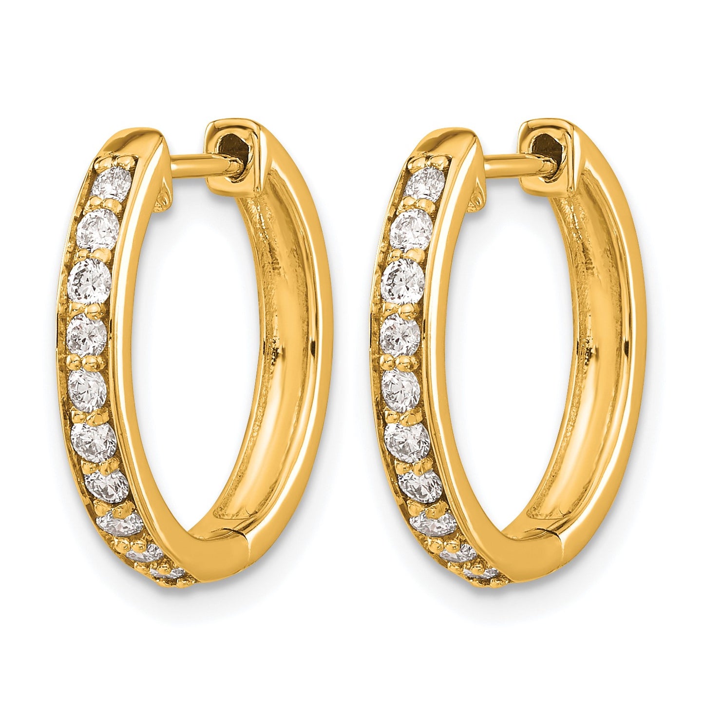 14k 3/8 carat Diamond Hinged Hoop Earrings