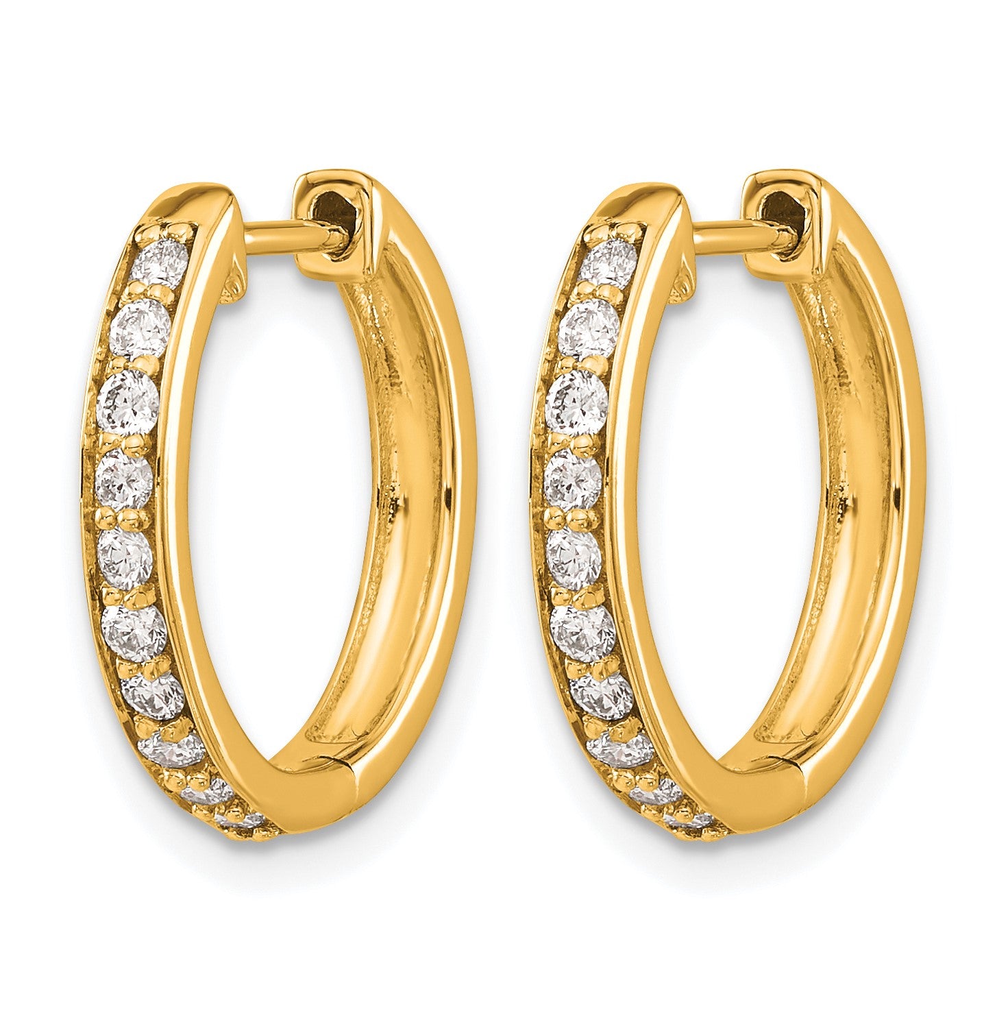 14k 3/8 carat Diamond Hinged Hoop Earrings