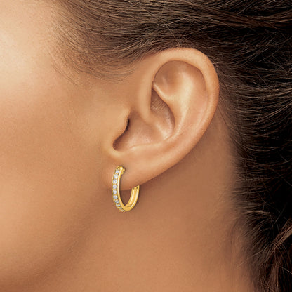 14k 3/8 carat Diamond Hinged Hoop Earrings