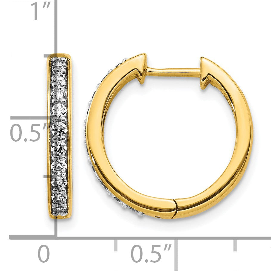 14k 3/8 carat Diamond Hinged Hoop Earrings