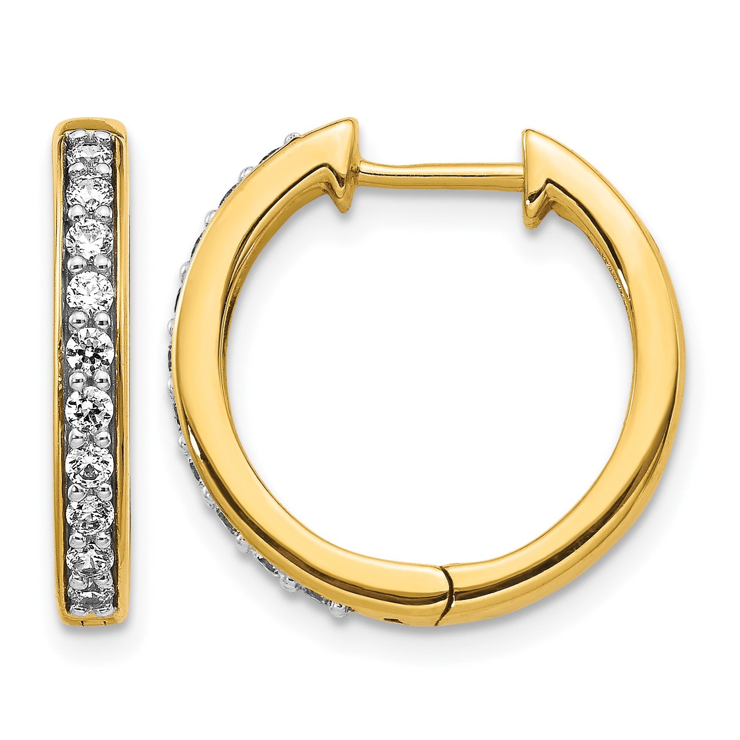 14k 3/8 carat Diamond Hinged Hoop Earrings