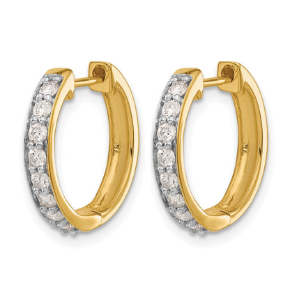 14k 1/2 carat Diamond Hinged Hoop Earrings
