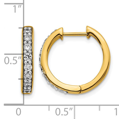 14k 1/2 carat Diamond Hinged Hoop Earrings