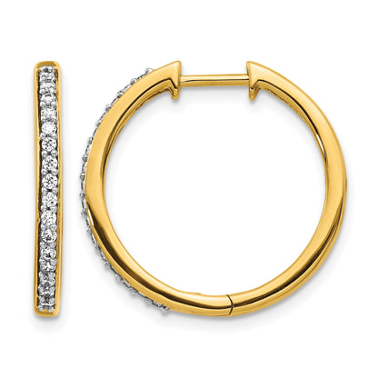 14k 1/4 carat Diamond Hinged Hoop Earrings