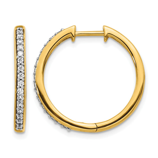 14k 1/4 carat Diamond Hinged Hoop Earrings