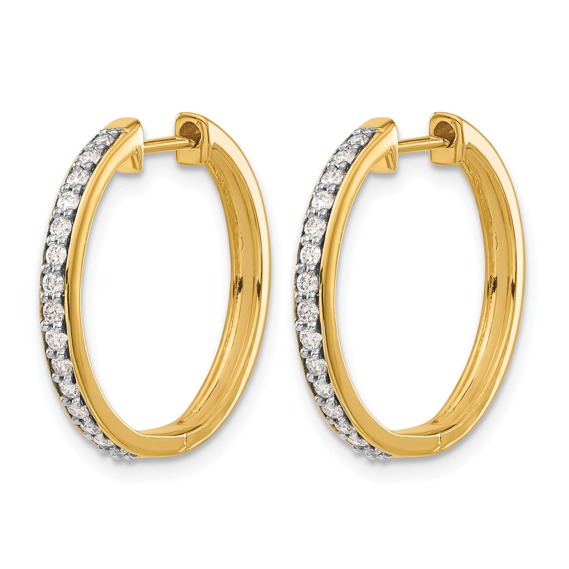14k 1/3 carat Diamond Hinged Hoop Earrings