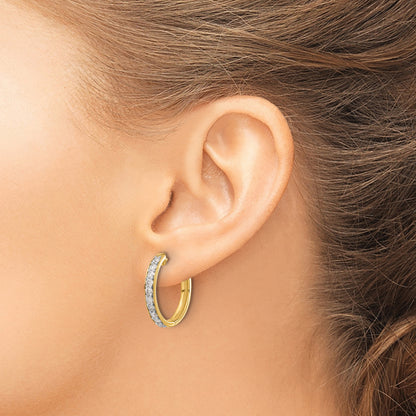 14k 1 carat Diamond Hinged Hoop Earrings