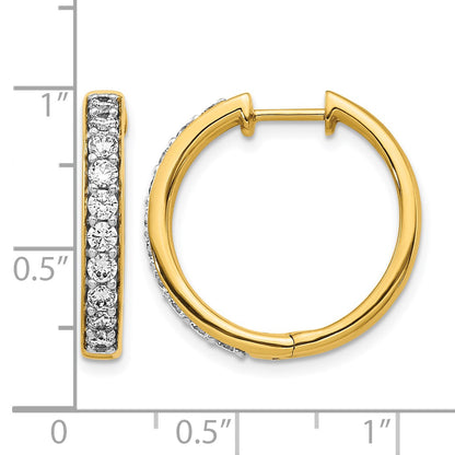 14k 1 carat Diamond Hinged Hoop Earrings
