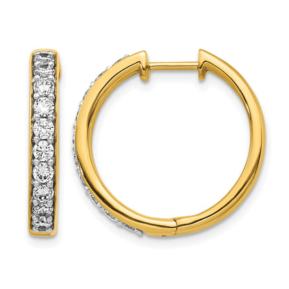 14k 1 carat Diamond Hinged Hoop Earrings
