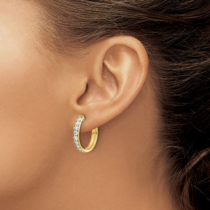 14k 1.25 carat Diamond Hinged Hoop Earrings